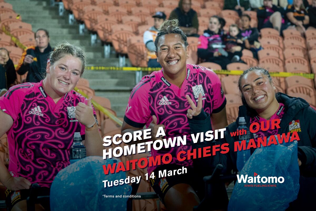 Score a hometown visit from our Waitomo Chiefs Manawa